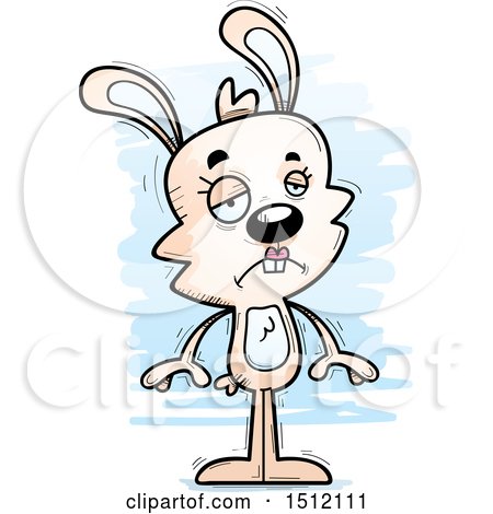 Clipart of a Sad Female Rabbit - Royalty Free Vector Illustration by Cory Thoman