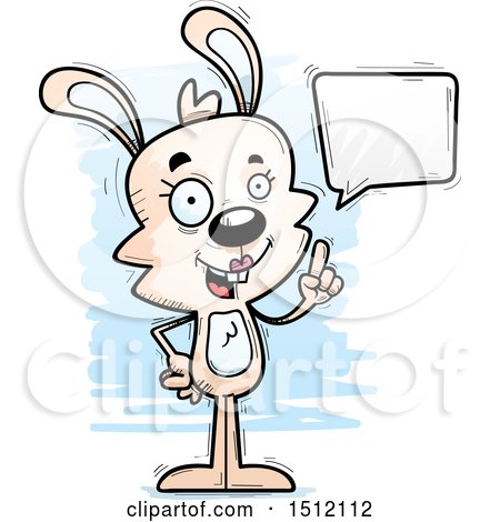 Clipart of a Happy Talking Female Rabbit - Royalty Free Vector Illustration by Cory Thoman