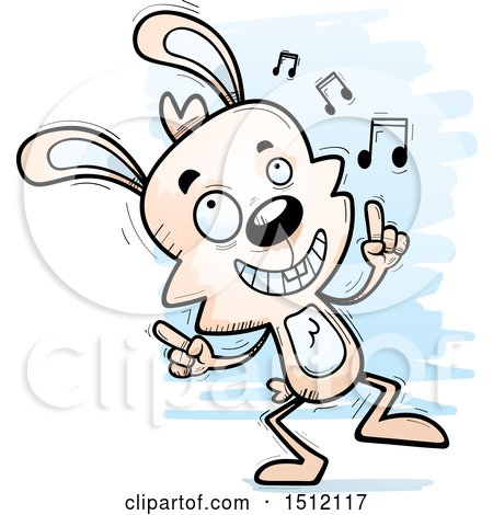 Clipart of a Happy Dancing Male Rabbit - Royalty Free Vector Illustration by Cory Thoman
