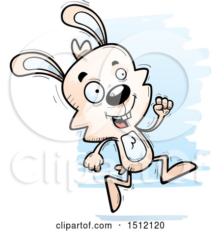 Clipart of a Running Male Rabbit - Royalty Free Vector Illustration by Cory Thoman