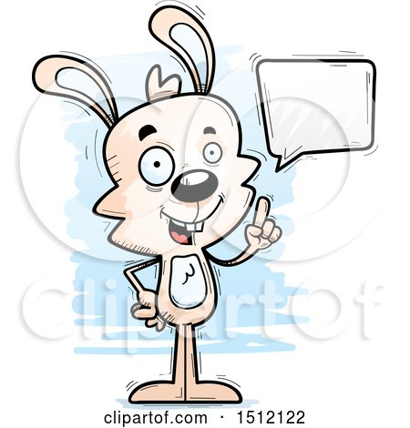 Clipart of a Happy Talking Male Rabbit - Royalty Free Vector Illustration by Cory Thoman