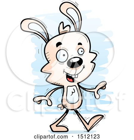 Clipart of a Happy Walking Male Rabbit - Royalty Free Vector Illustration by Cory Thoman
