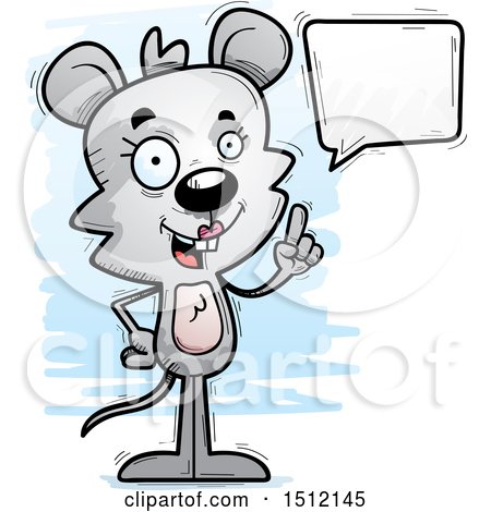 Clipart of a Happy Talking Female Mouse - Royalty Free Vector Illustration by Cory Thoman