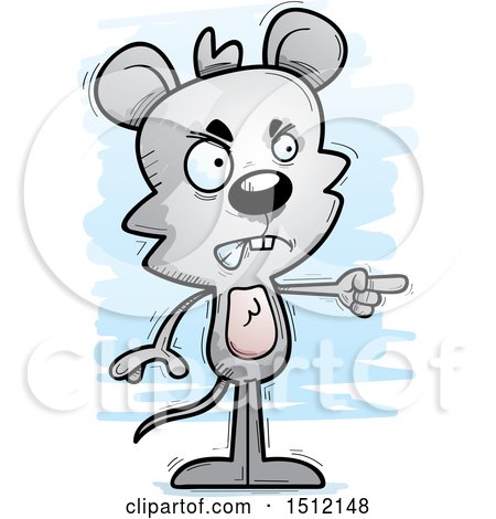 Clipart of a Mad Pointing Male Mouse - Royalty Free Vector Illustration by Cory Thoman
