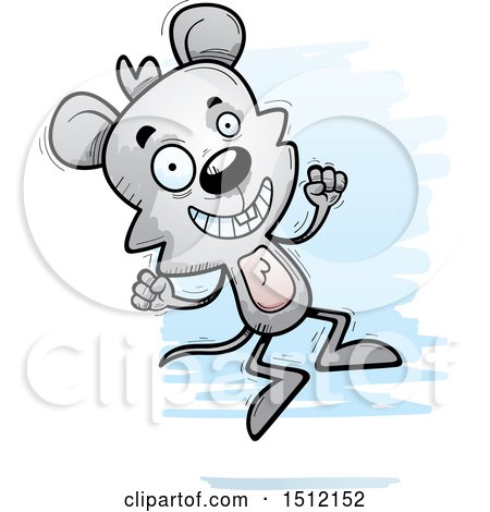 Clipart of a Jumping Male Mouse - Royalty Free Vector Illustration by Cory Thoman