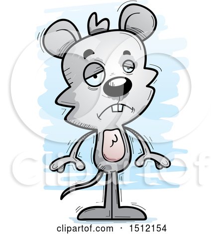 Clipart of a Sad Male Mouse - Royalty Free Vector Illustration by Cory Thoman