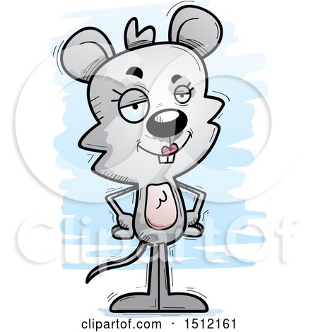 Clipart of a Confident Female Mouse - Royalty Free Vector Illustration by Cory Thoman