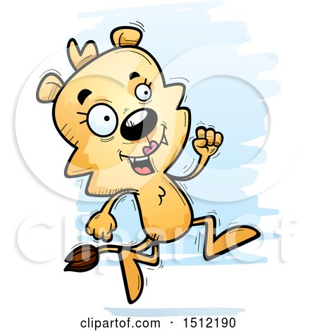 Clipart of a Running Lioness - Royalty Free Vector Illustration by Cory Thoman