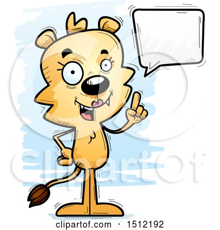 Clipart of a Happy Talking Lioness - Royalty Free Vector Illustration by Cory Thoman