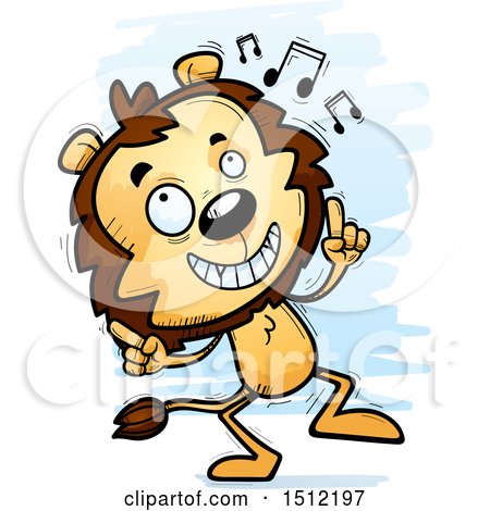 Clipart of a Happy Dancing Male Lion - Royalty Free Vector Illustration by Cory Thoman