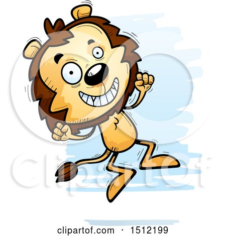 Clipart of a Jumping Male Lion - Royalty Free Vector Illustration by Cory Thoman