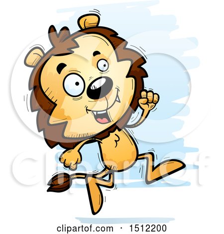 Clipart of a Running Male Lion - Royalty Free Vector Illustration by Cory Thoman