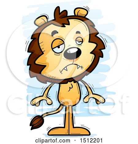 Clipart of a Sad Male Lion - Royalty Free Vector Illustration by Cory Thoman