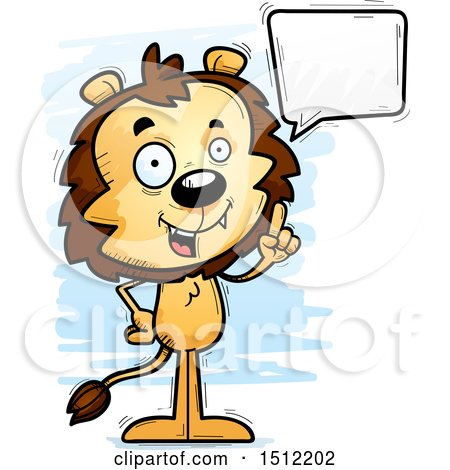 Clipart of a Happy Talking Male Lion - Royalty Free Vector Illustration by Cory Thoman