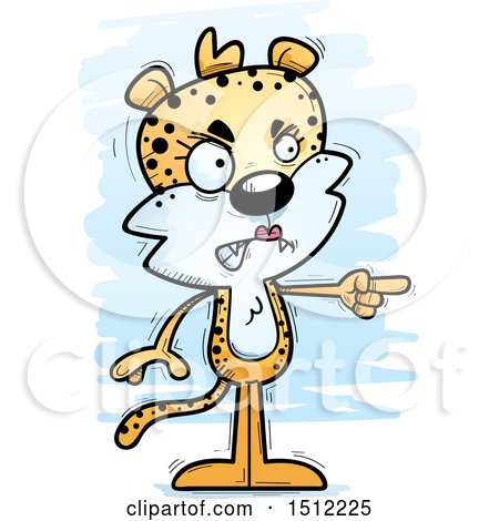 Clipart of a Mad Pointing Female Leopard - Royalty Free Vector Illustration by Cory Thoman