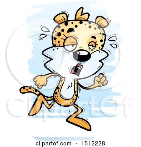 Clipart of a Tired Running Female Leopard - Royalty Free Vector Illustration by Cory Thoman