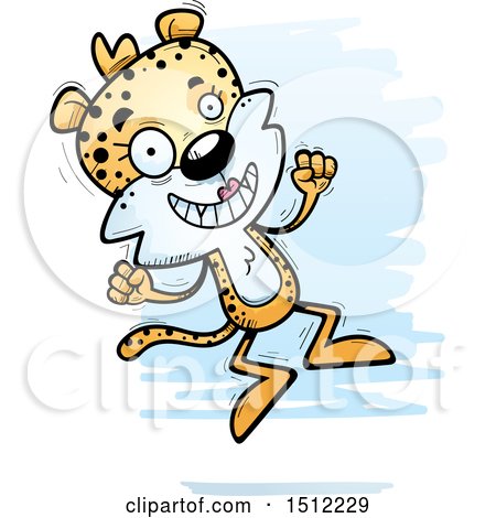 Clipart of a Jumping Female Leopard - Royalty Free Vector Illustration by Cory Thoman