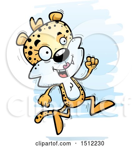 Clipart of a Running Female Leopard - Royalty Free Vector Illustration by Cory Thoman
