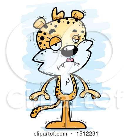 Clipart of a Sad Female Leopard - Royalty Free Vector Illustration by Cory Thoman