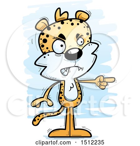 Clipart of a Mad Pointing Male Leopard - Royalty Free Vector Illustration by Cory Thoman