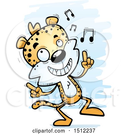 Clipart of a Happy Dancing Male Leopard - Royalty Free Vector Illustration by Cory Thoman