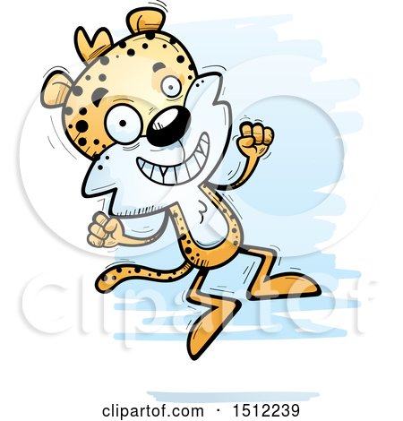 Clipart of a Jumping Male Leopard - Royalty Free Vector Illustration by Cory Thoman