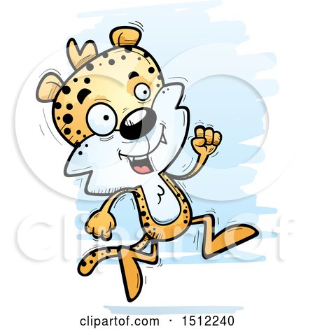 Clipart of a Running Male Leopard - Royalty Free Vector Illustration by Cory Thoman