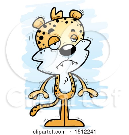 Clipart of a Sad Male Leopard - Royalty Free Vector Illustration by Cory Thoman