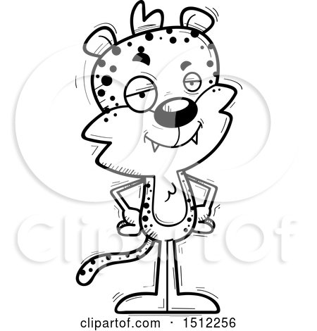 Clipart of a Black and White Confident Male Leopard - Royalty Free Vector Illustration by Cory Thoman