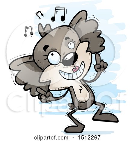 Clipart of a Happy Dancing Female Koala - Royalty Free Vector Illustration by Cory Thoman
