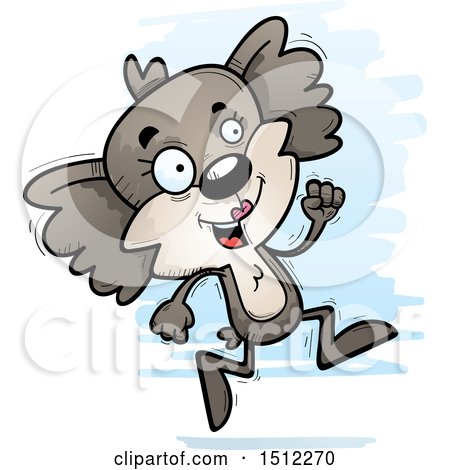 Clipart of a Running Female Koala - Royalty Free Vector Illustration by Cory Thoman