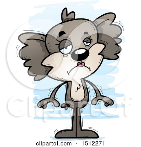 Clipart of a Sad Female Koala - Royalty Free Vector Illustration by Cory Thoman