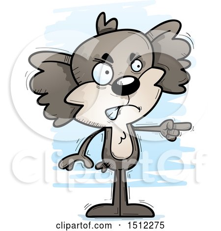 Clipart of a Mad Pointing Male Koala - Royalty Free Vector Illustration by Cory Thoman