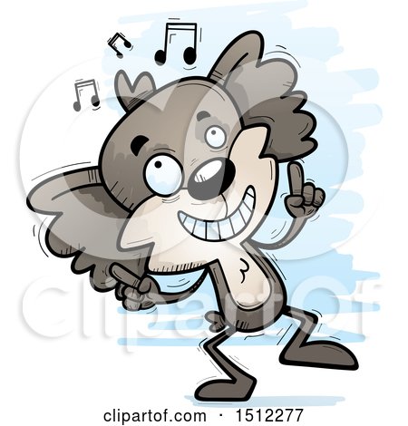 Clipart of a Happy Dancing Male Koala - Royalty Free Vector Illustration by Cory Thoman