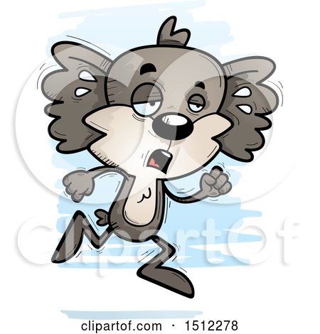 Clipart of a Tired Running Male Koala - Royalty Free Vector Illustration by Cory Thoman
