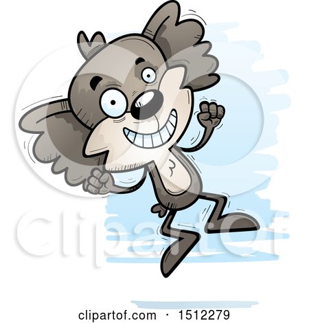 Clipart of a Jumping Male Koala - Royalty Free Vector Illustration by Cory Thoman