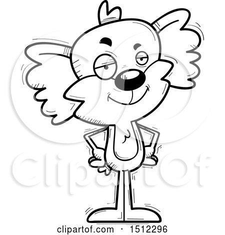 Clipart of a Black and White Confident Male Koala - Royalty Free Vector Illustration by Cory Thoman