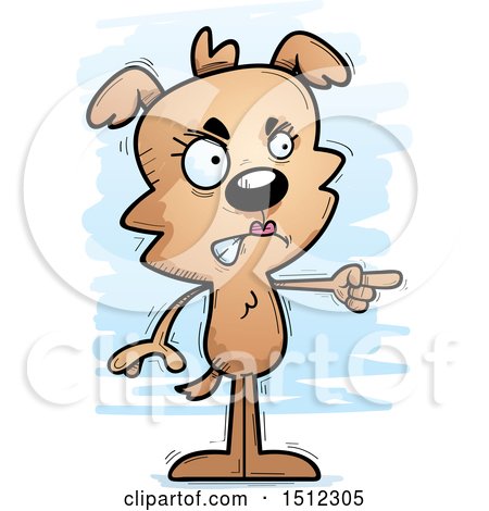 Clipart of a Mad Pointing Female Dog - Royalty Free Vector Illustration by Cory Thoman
