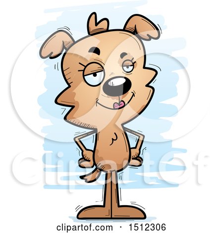 Clipart of a Confident Female Dog - Royalty Free Vector Illustration by Cory Thoman