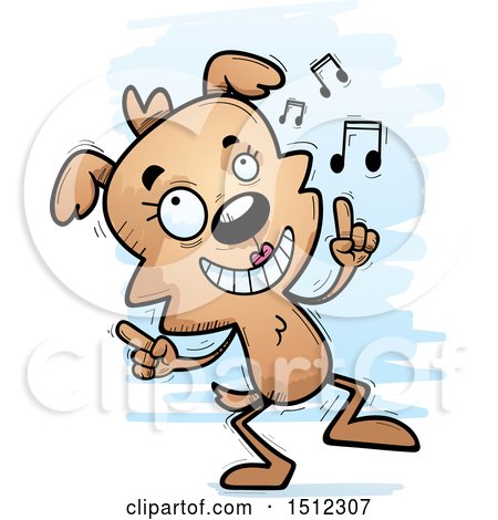 Clipart of a Happy Dancing Female Dog - Royalty Free Vector Illustration by Cory Thoman