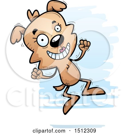 Clipart of a Jumping Female Dog - Royalty Free Vector Illustration by Cory Thoman