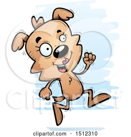 Clipart of a Running Female Dog - Royalty Free Vector Illustration by Cory Thoman