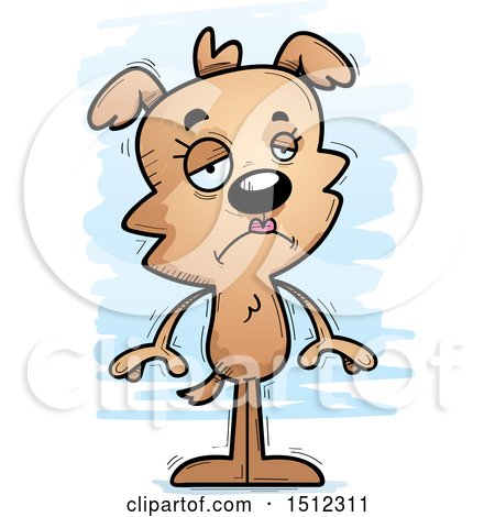 Clipart of a Sad Female Dog - Royalty Free Vector Illustration by Cory Thoman