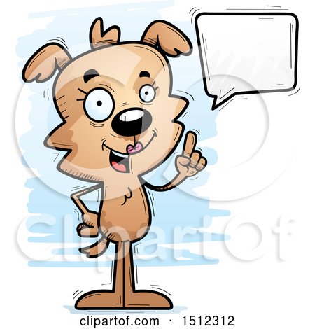Clipart of a Happy Talking Female Dog - Royalty Free Vector Illustration by Cory Thoman