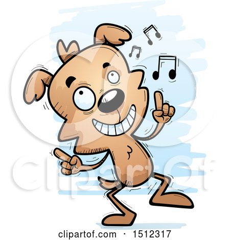 Clipart of a Happy Dancing Male Dog - Royalty Free Vector Illustration by Cory Thoman