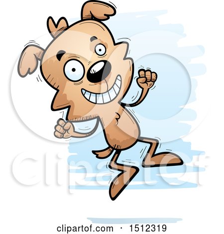 Clipart of a Jumping Male Dog - Royalty Free Vector Illustration by Cory Thoman