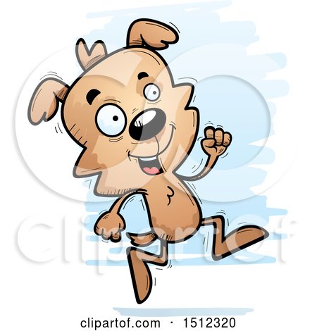 Clipart of a Running Male Dog - Royalty Free Vector Illustration by Cory Thoman