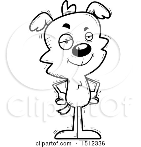 Clipart of a Black and White Confident Male Dog - Royalty Free Vector Illustration by Cory Thoman