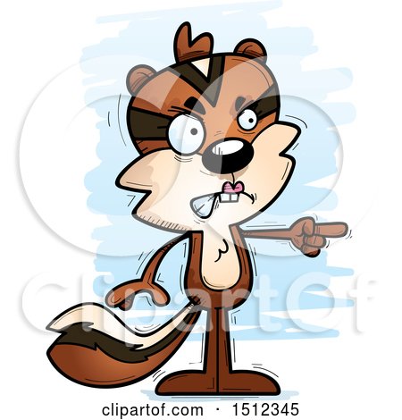 Clipart of a Mad Pointing Female Chipmunk - Royalty Free Vector Illustration by Cory Thoman