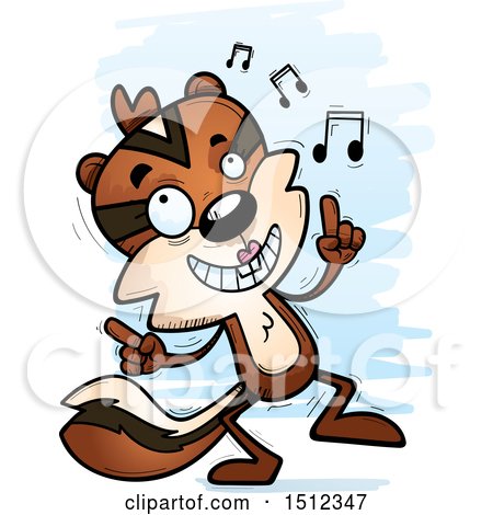 Clipart of a Happy Dancing Female Chipmunk - Royalty Free Vector Illustration by Cory Thoman